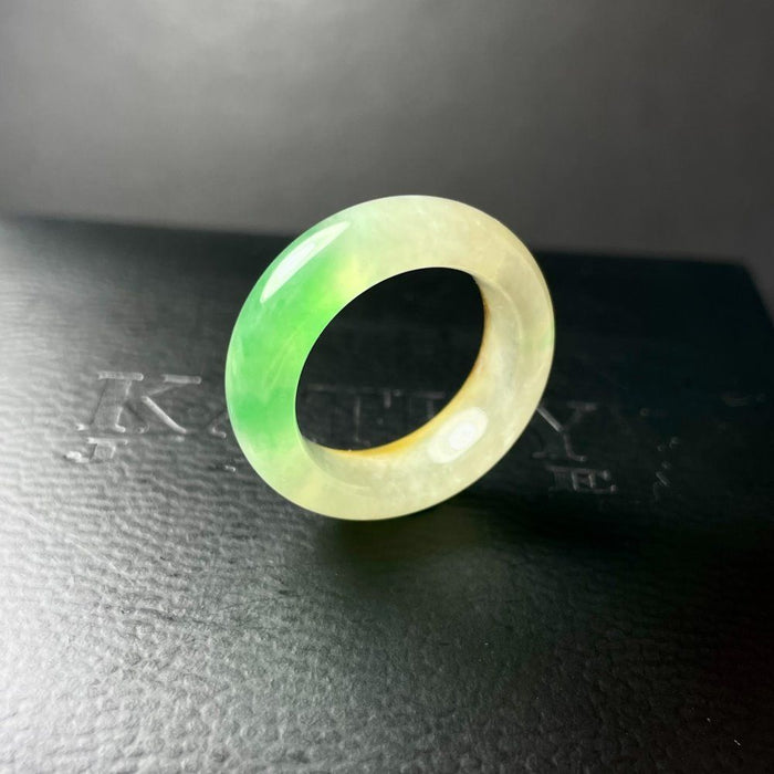 Ice-type jadeite three-color yellow and green ring-ZROLMA(JQ2024921001)