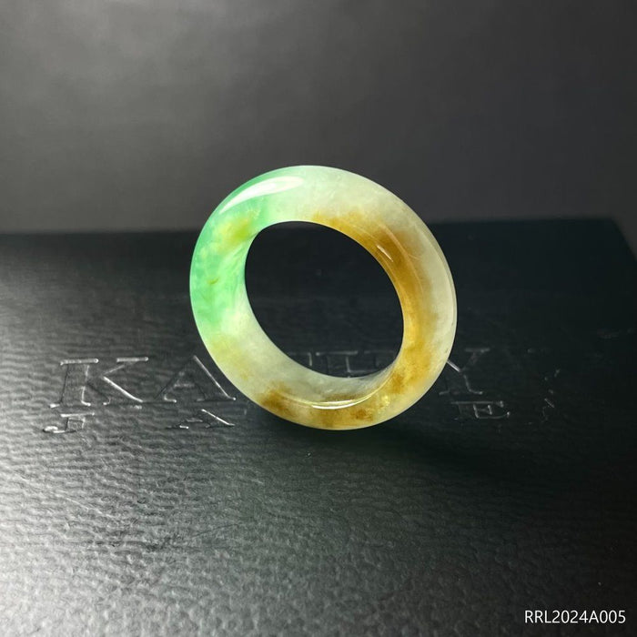 Ice-type jadeite three-color yellow and green ring-ZROLMA(JQ2024921001)