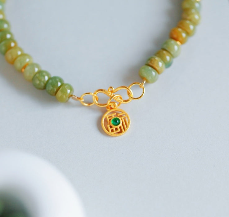 Yellow and green jadeite bracelet-ZROLMA(SC2024924001)
